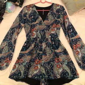 Paisley Long Sleeve Romper
